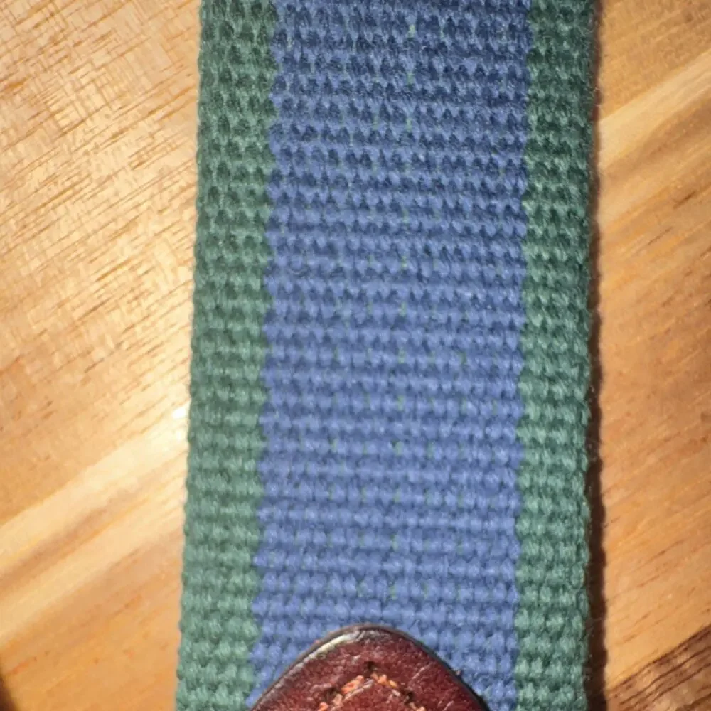 J.Crew 30 Men's Adjustable Belt Silver Buckle Striped Brown Blue Green size 30‎